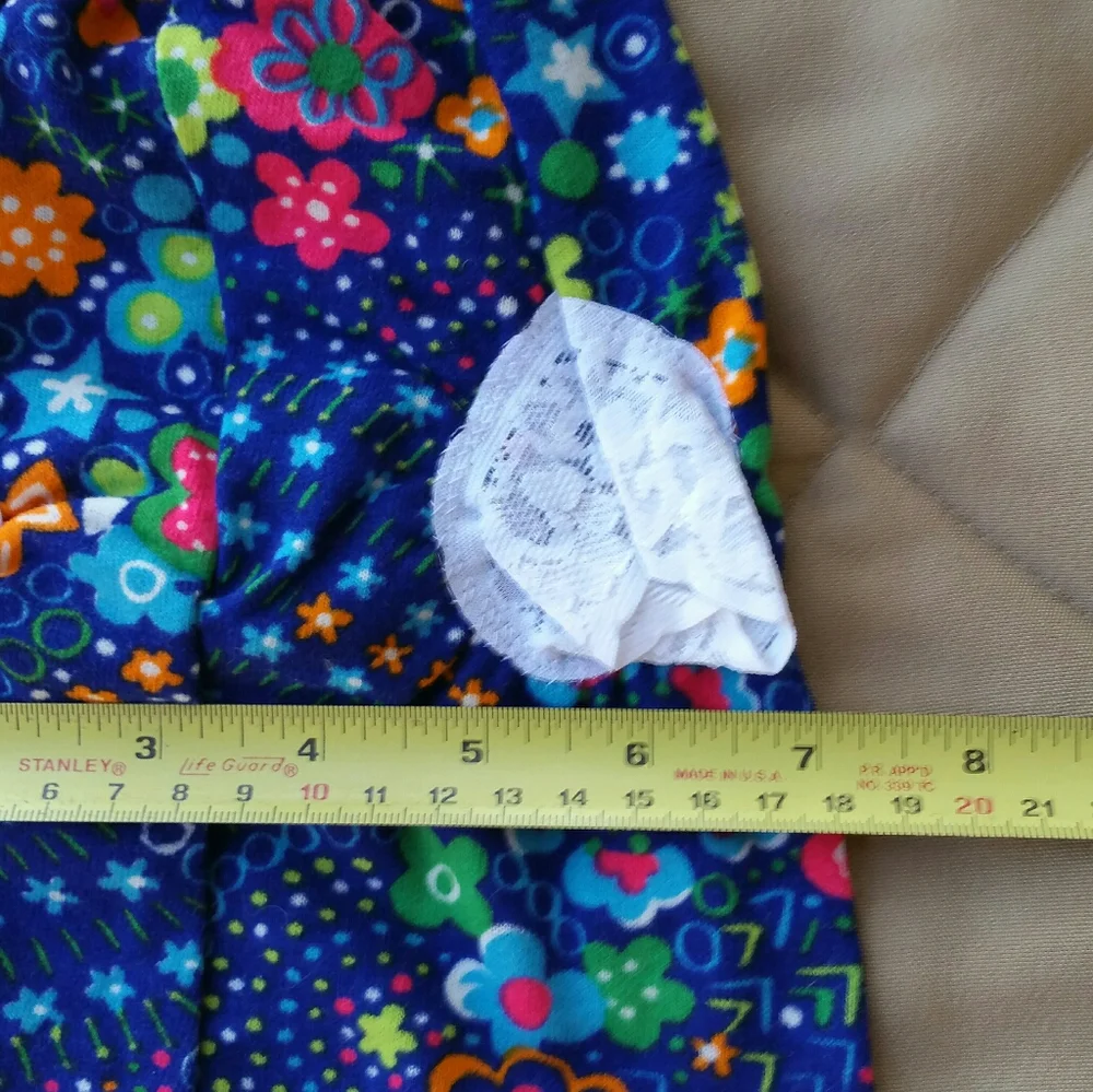 Handmade Extra Small Dog Top, Mini Toy Breed Blue Floral Lace Bohemian Puppy Tee